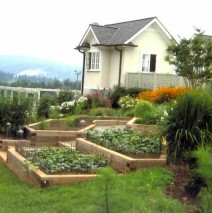 Terraced vegetable and cutting garden