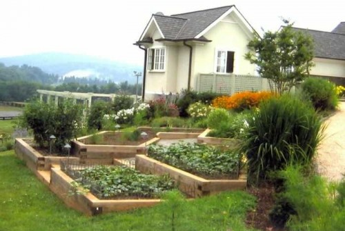 Terraced vegetable and cutting garden
