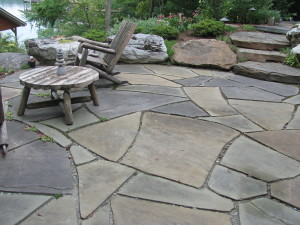 Stone patio and steps
