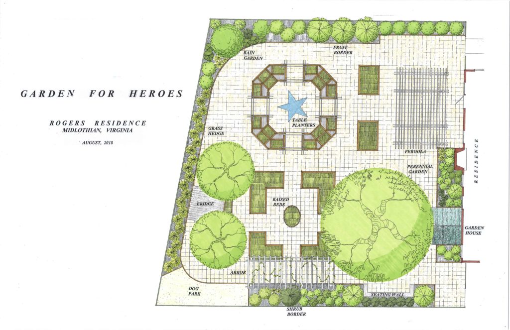 site plan of healing garden for wounded warrior